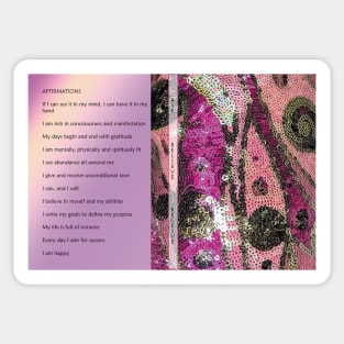 Photographic Image of Pink and Gold Sequins Sticker